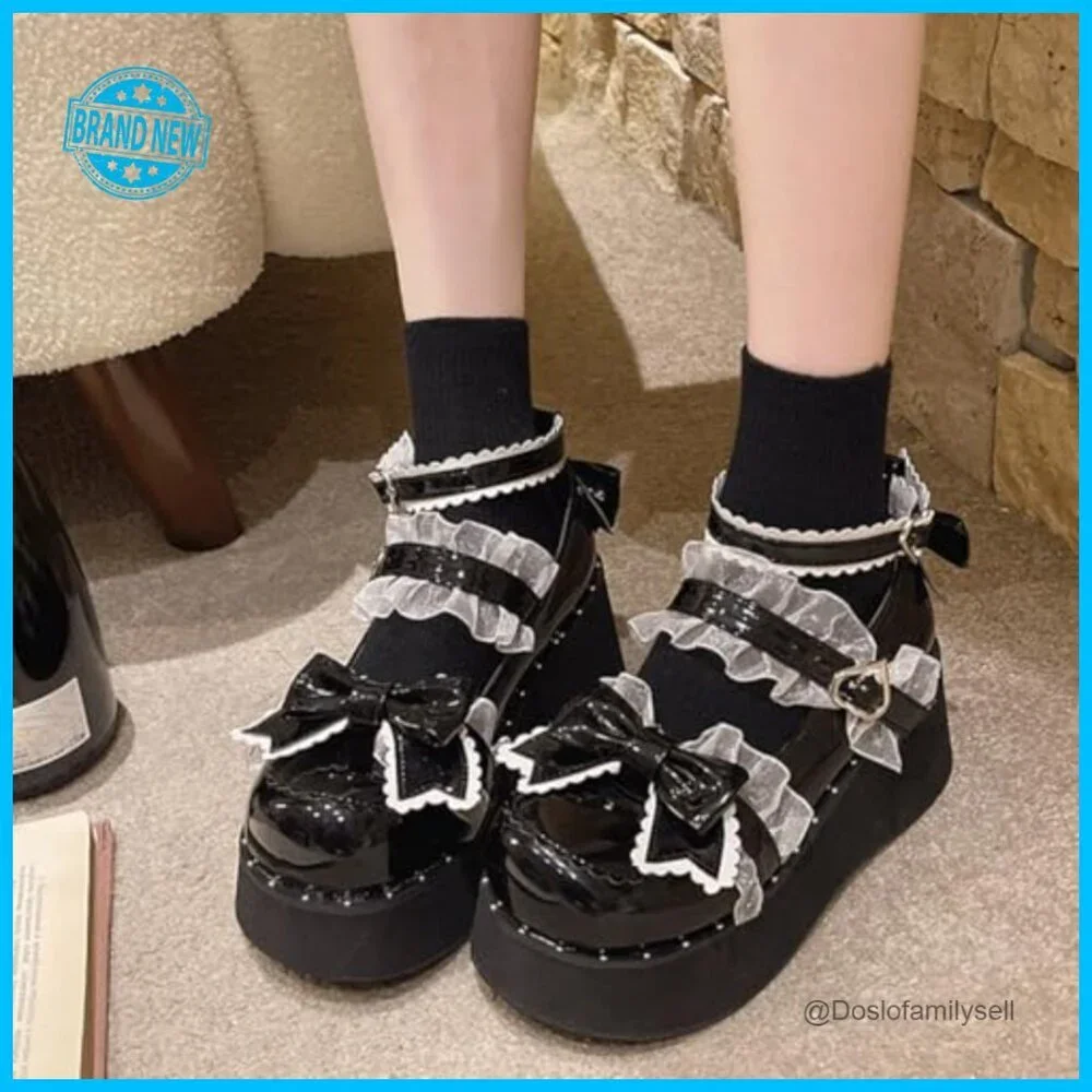 Chunky Heel Mary Jane Platform Shoes Y2K Kawaii Lolita Harajuku Goth Style